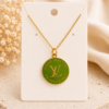 Upcycled Louis Vuitton Green Medallion Necklace